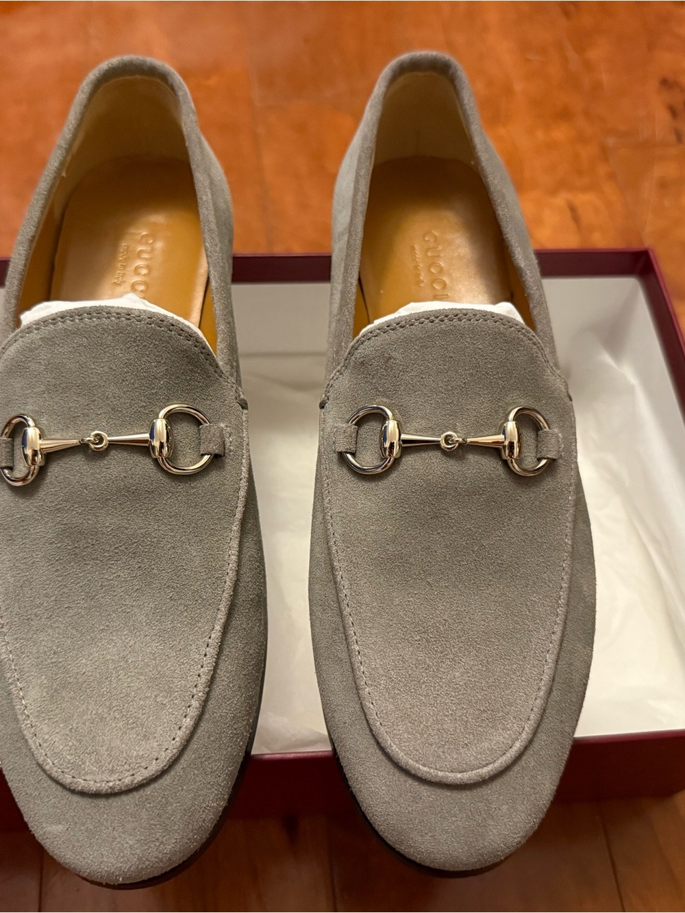 Women's Suede Bit-Detail Slip-On Loafers in Light Gray size 7 (EU37) - Picture 1 of 11